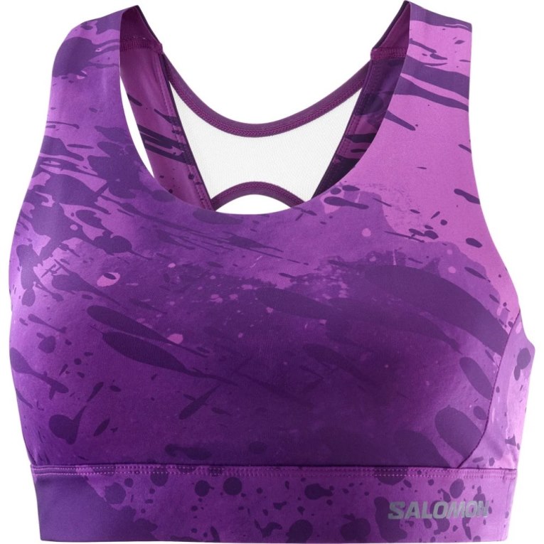 Purple Salomon Cross Women's Run Bras | IE JH7539